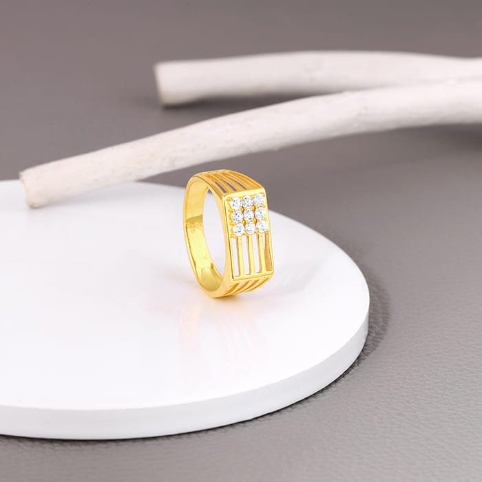 Golden Square in Rectangle Ring For Him