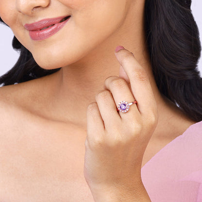 Rose Gold Amethyst Radiance Ring