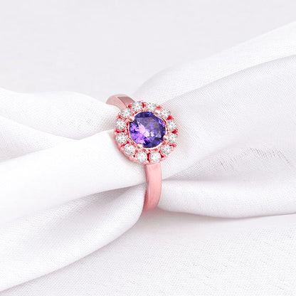 Rose Gold Amethyst Radiance Ring