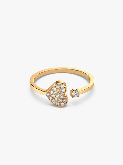 Golden Open Heartbeat Ring