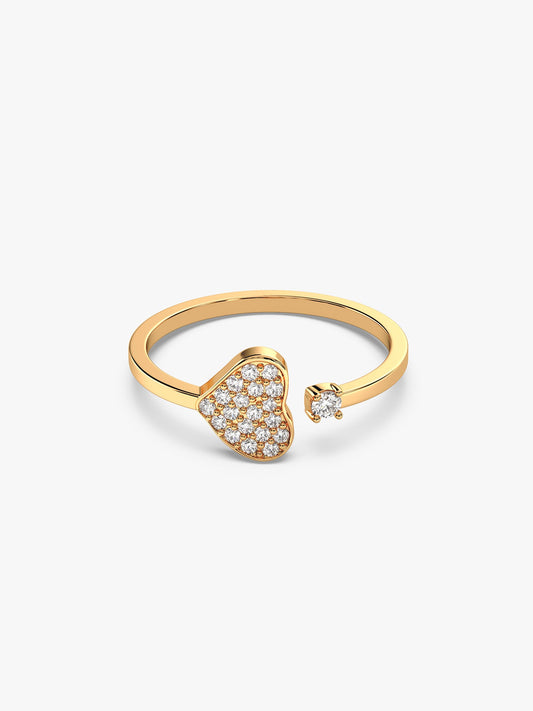 Golden Open Heartbeat Ring