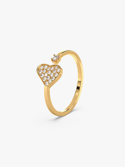 Golden Open Heartbeat Ring