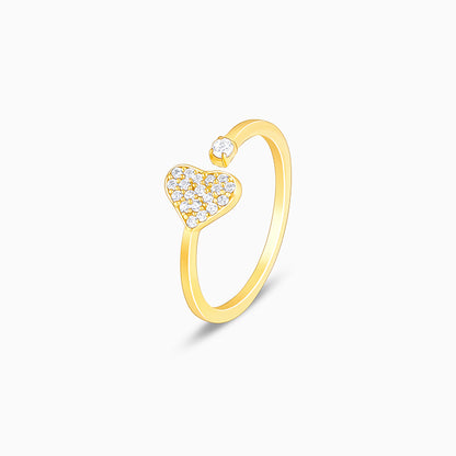 Golden Open Heartbeat Ring