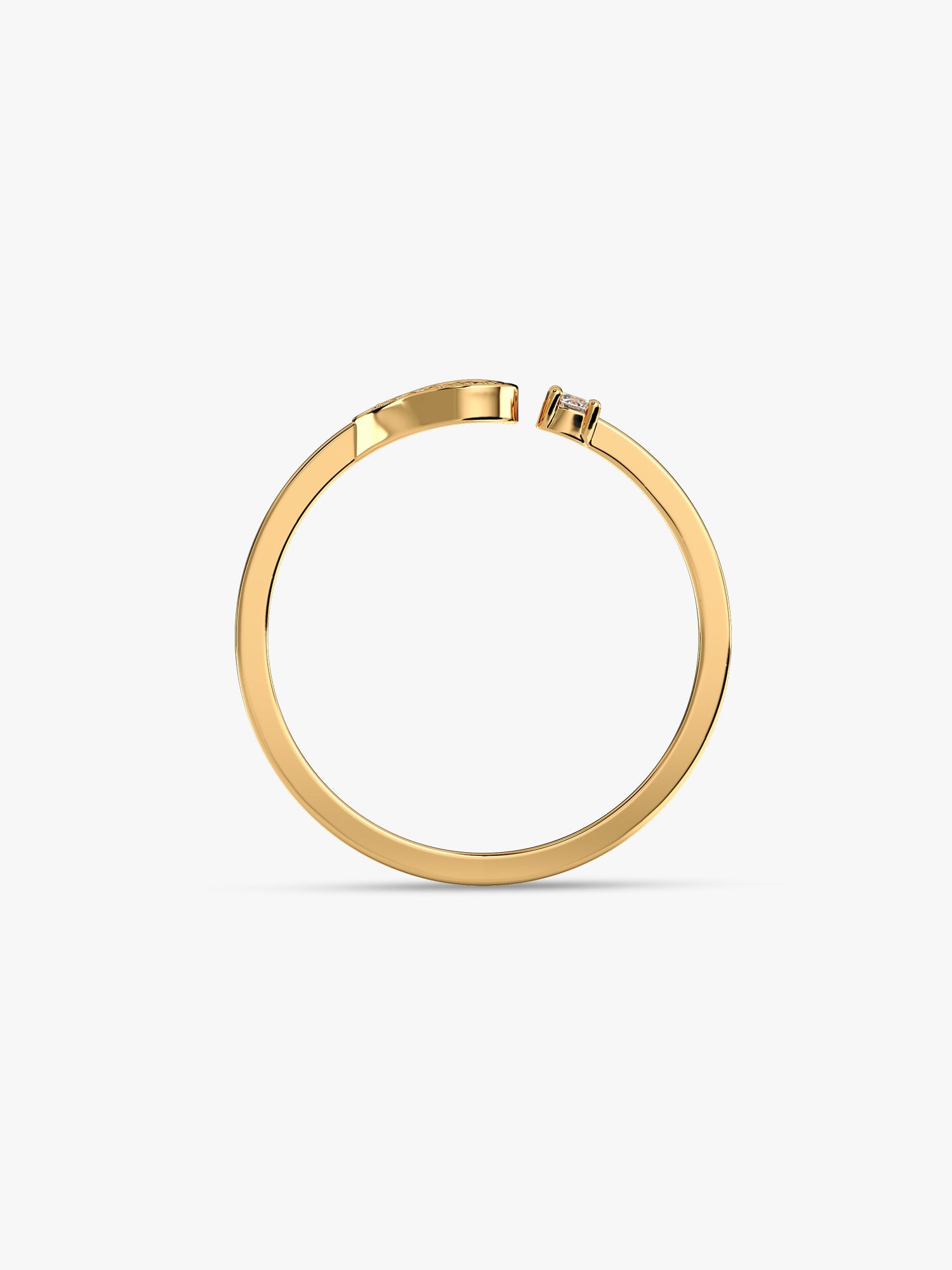 Golden Open Heartbeat Ring