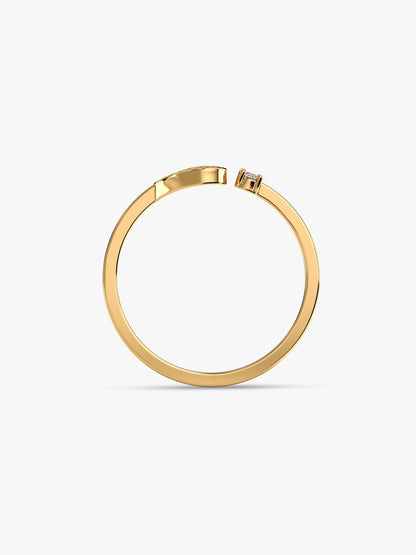 Golden Open Heartbeat Ring