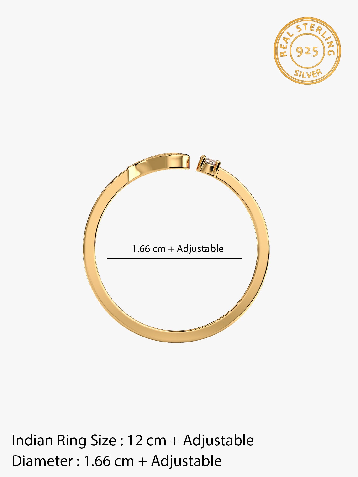 Golden Open Heartbeat Ring