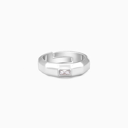Silver Baguette Ring For Him