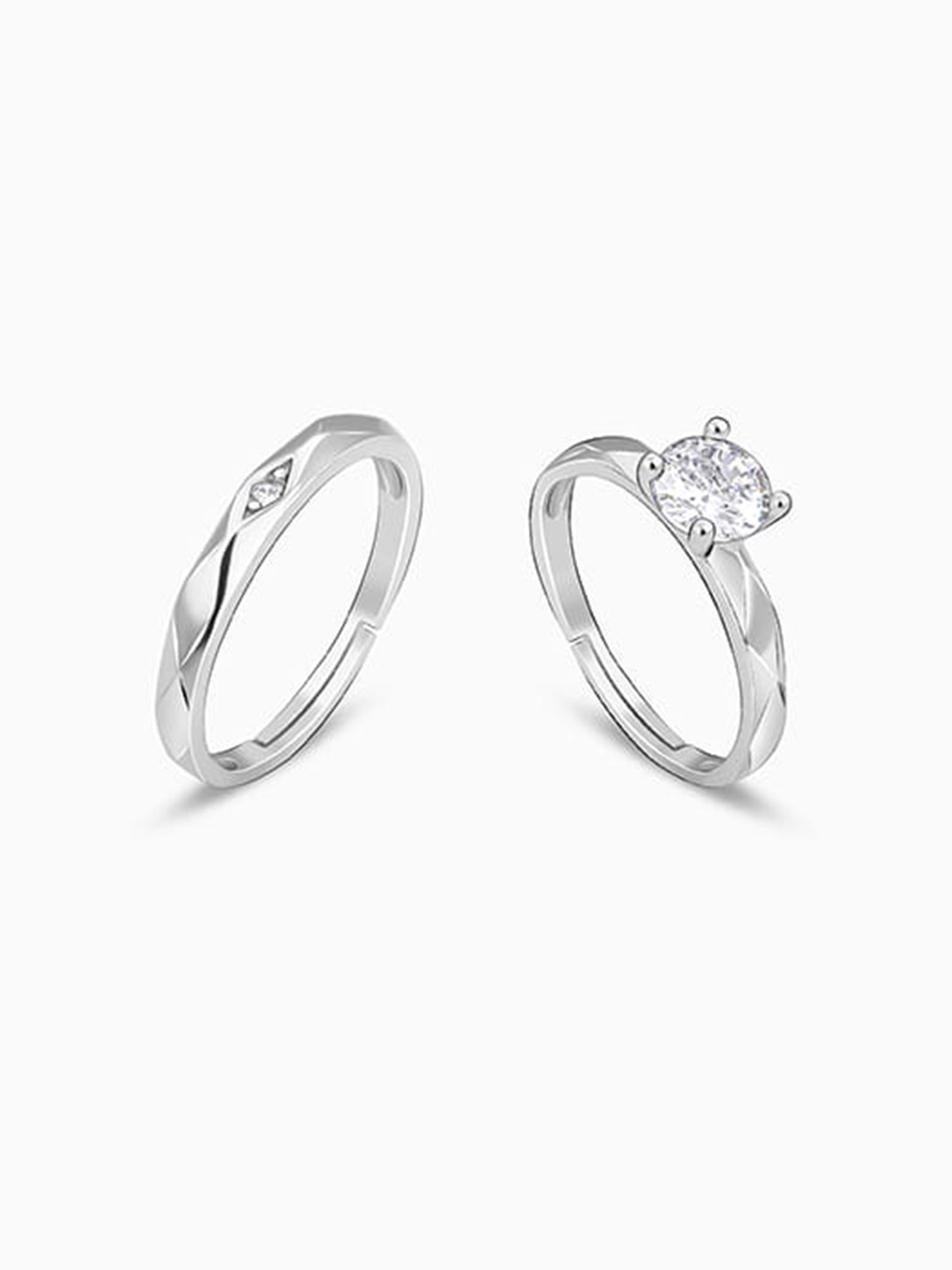 Silver Rhomb Couple Band