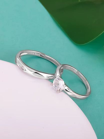 Silver Rhomb Couple Band