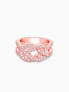 Rose Gold Zircon Studded Celtic Knot Ring