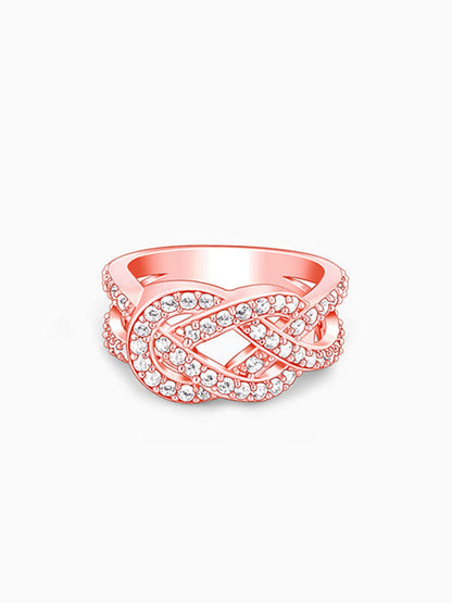 Rose Gold Zircon Studded Celtic Knot Ring