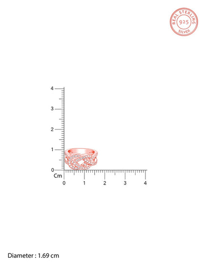 Rose Gold Zircon Studded Celtic Knot Ring