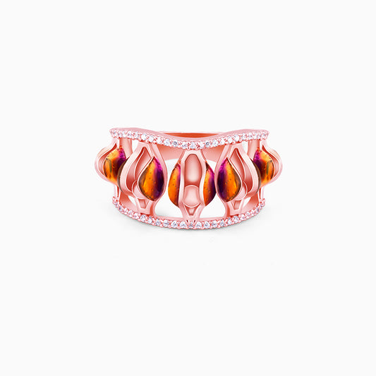 Rose Gold Bell Mallow Bud Ring