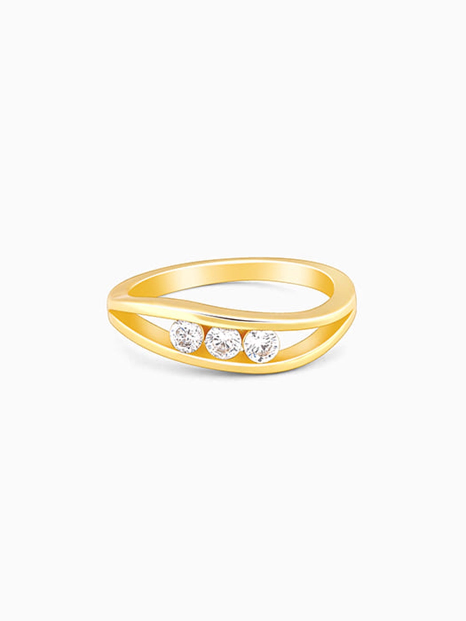 Golden Wave Crest Ring