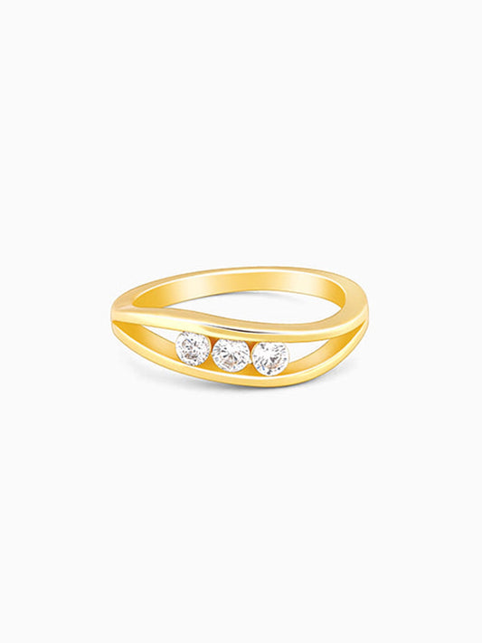 Golden Wave Crest Ring