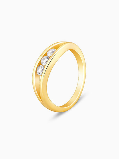 Golden Wave Crest Ring