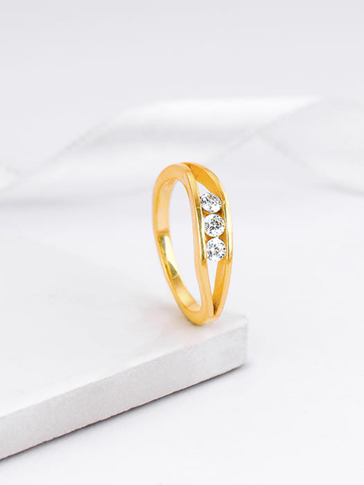 Golden Wave Crest Ring