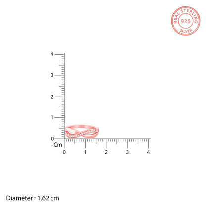 Rose Gold Crossing Waves Ring