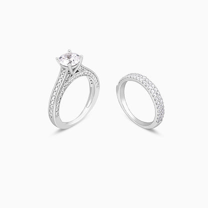 Silver Solitaire Stackable Ring