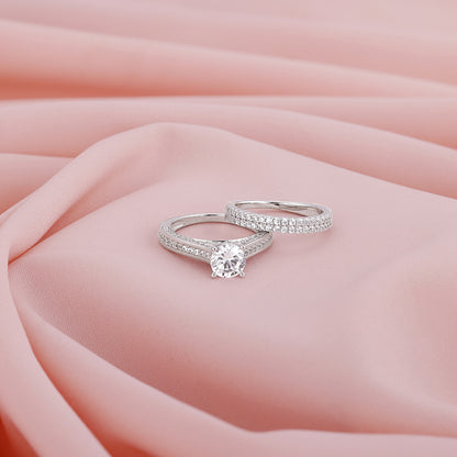 Silver Solitaire Stackable Ring