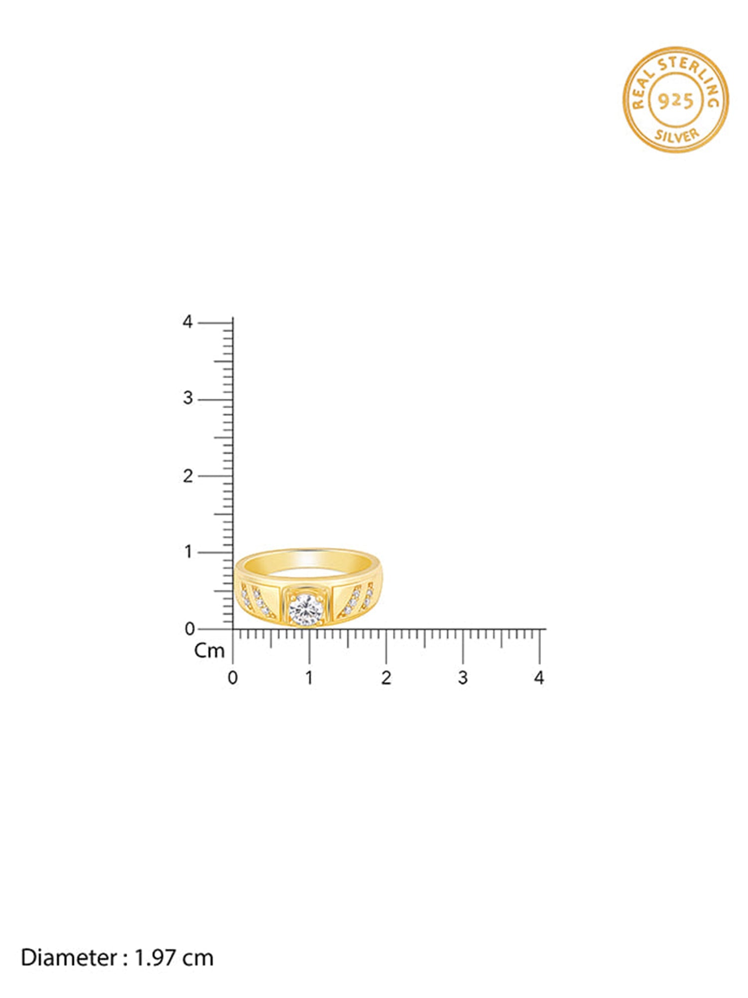 Golden Zircon Ornate Ring For Him