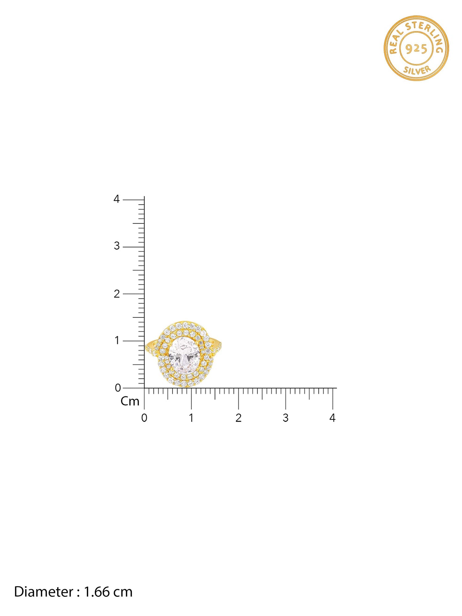 Golden Oval Solitaire Ring