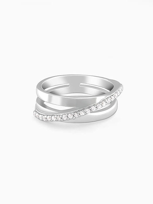 Silver Layered Sash Ring