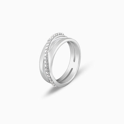 Silver Layered Sash Ring