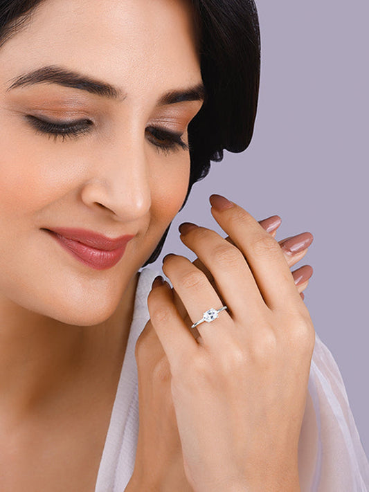 Silver Ethereal Solitaire Ring