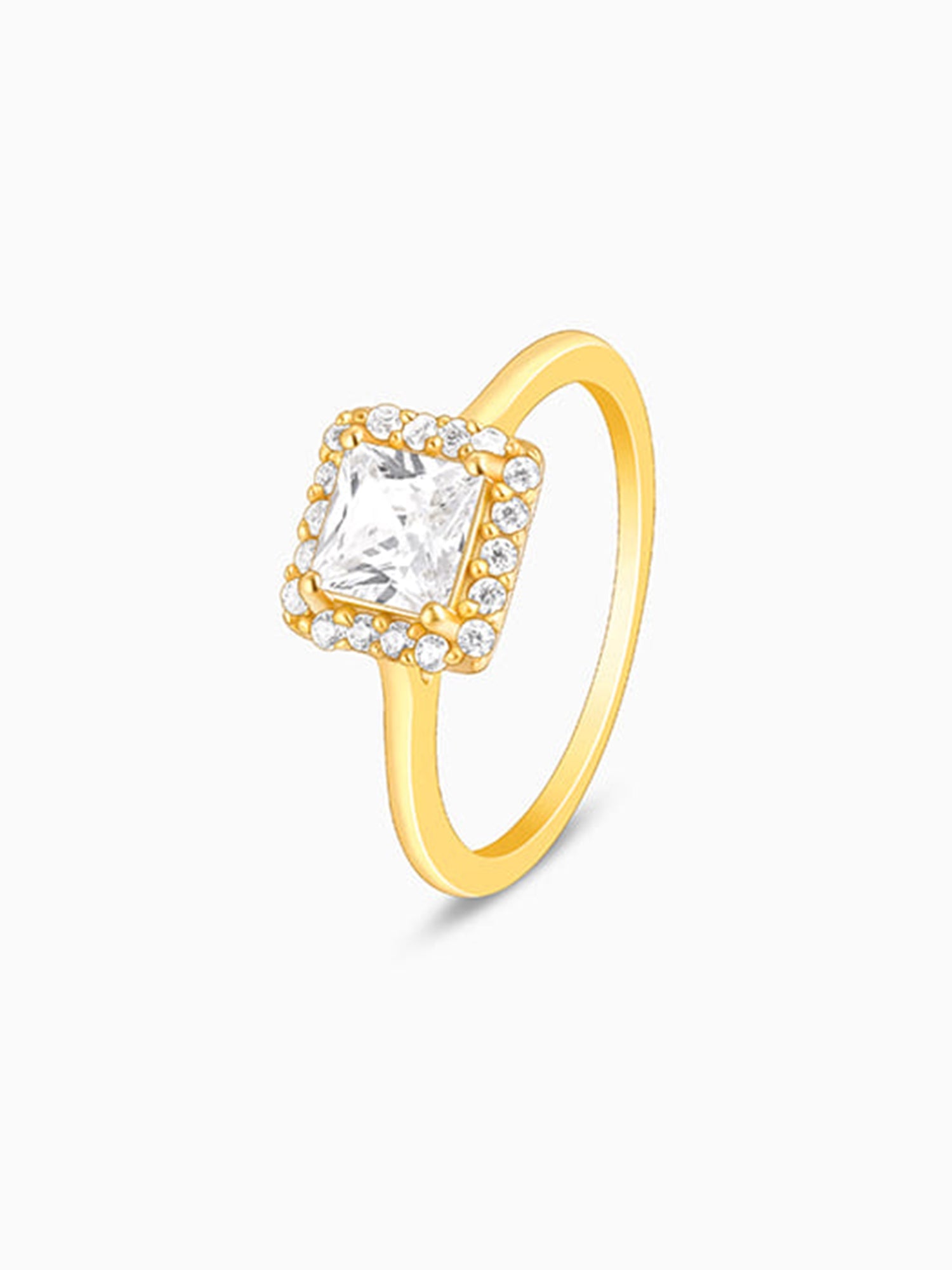 Golden Square Gem Ring