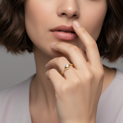 Golden Rhomboid Ring