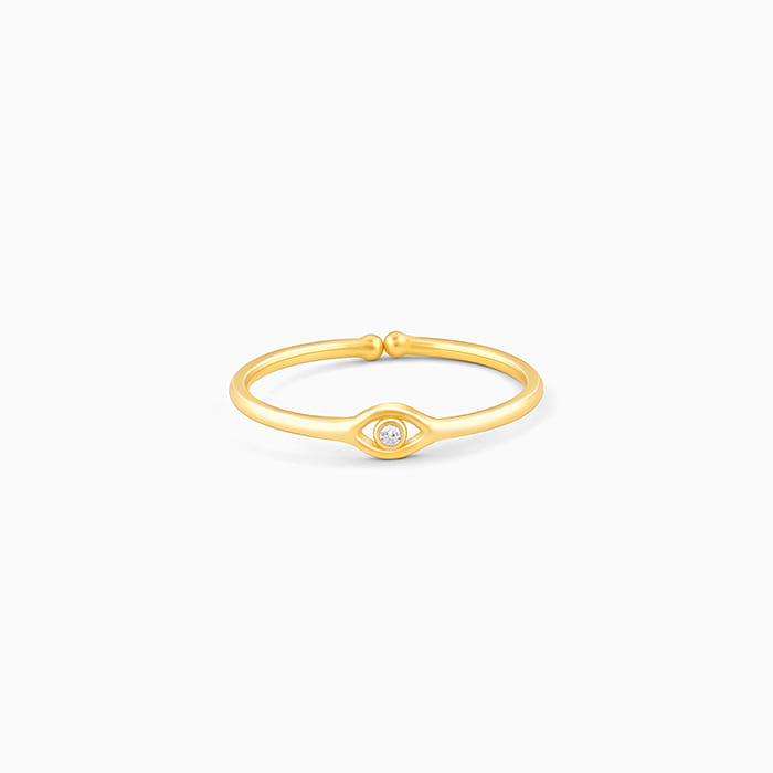 Golden Delicate Evil Eye Ring