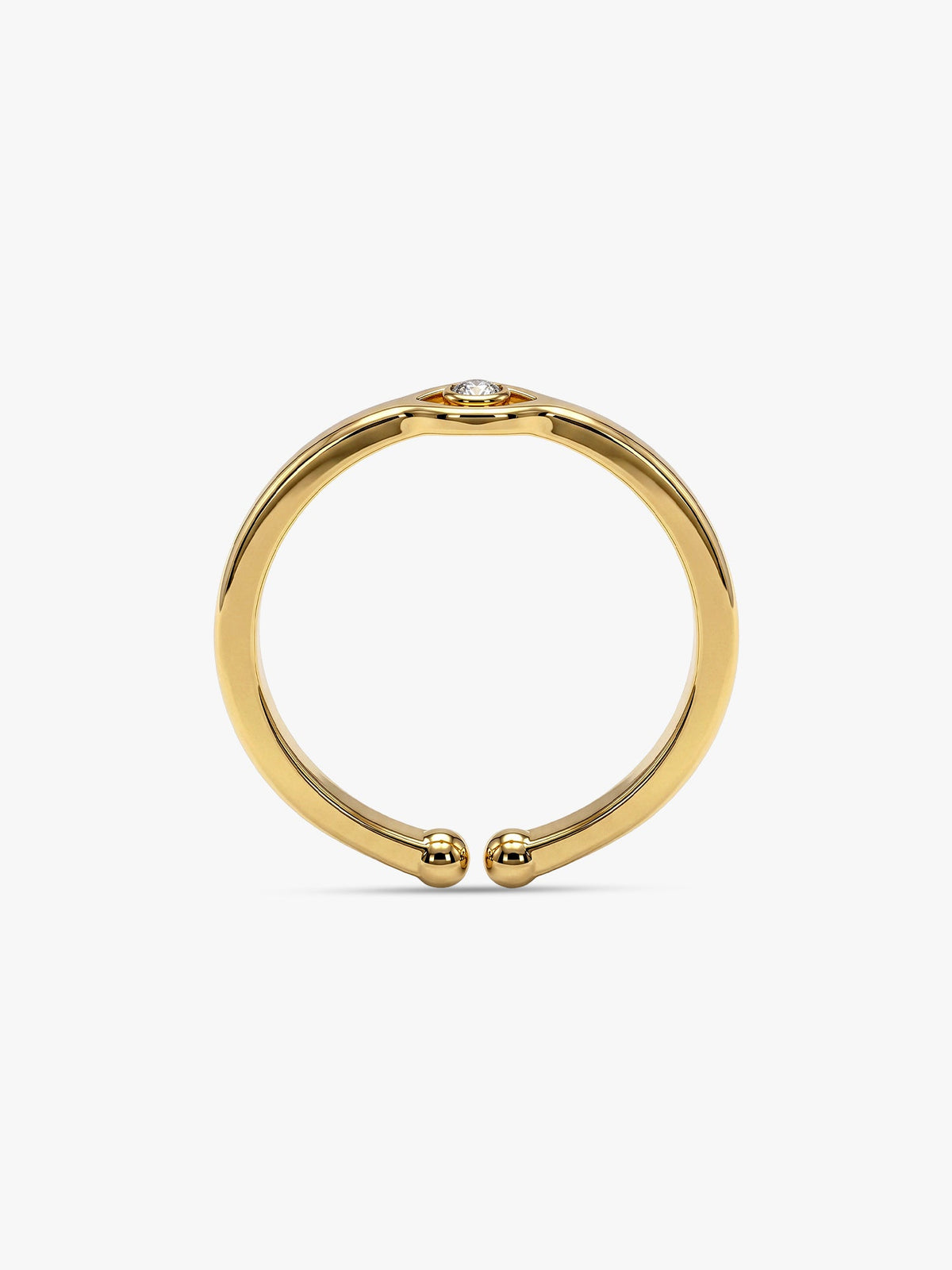 Golden Minimal Evil Eye Ring