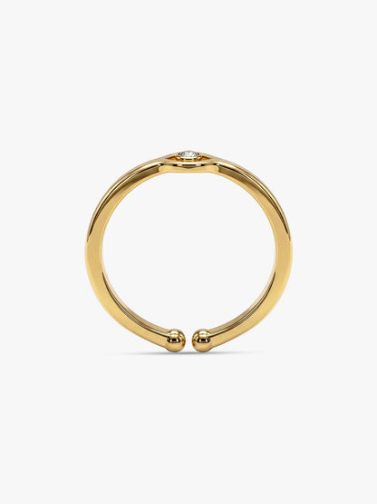 Golden Minimal Evil Eye Ring