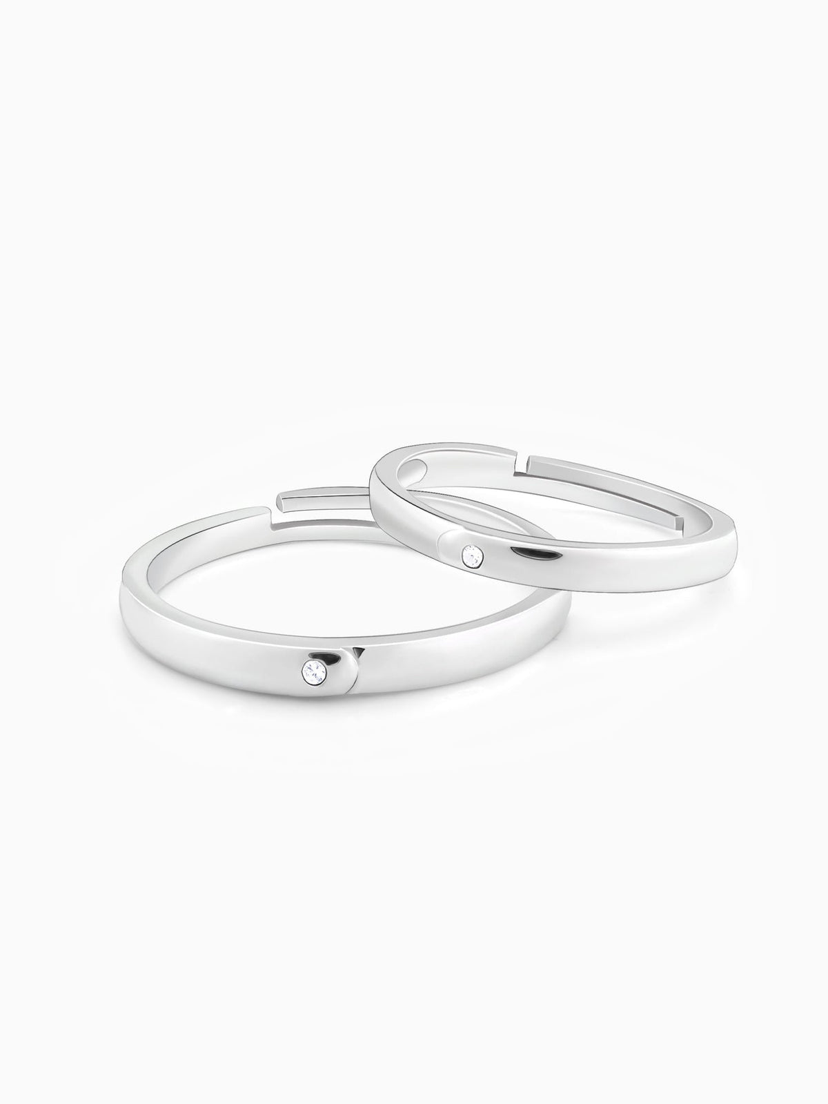 Silver Eternity Couple Band