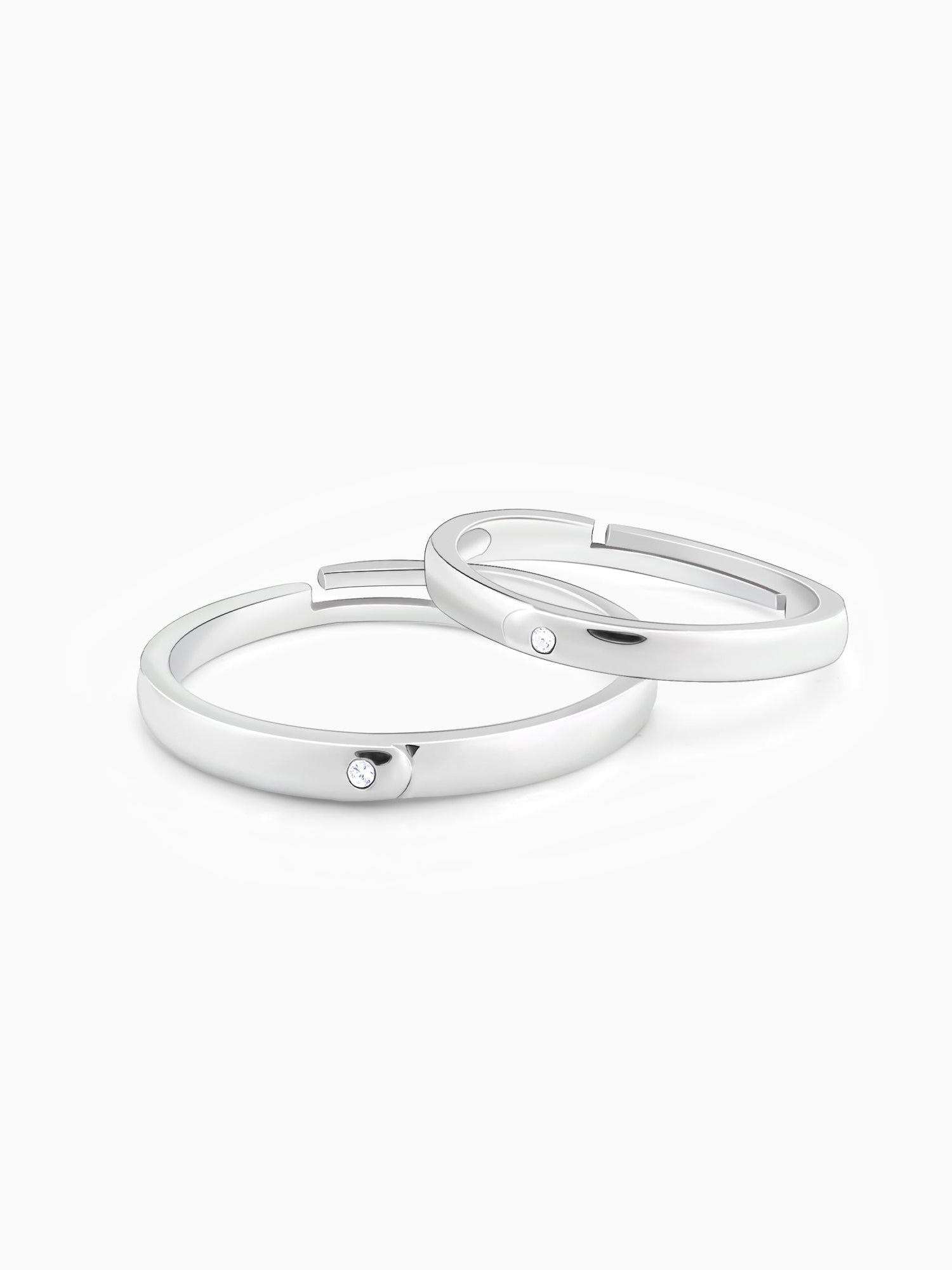 Silver Eternity Couple Band