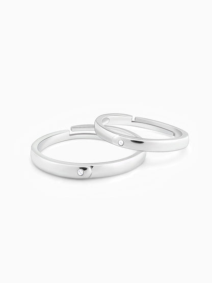 Silver Eternity Couple Band