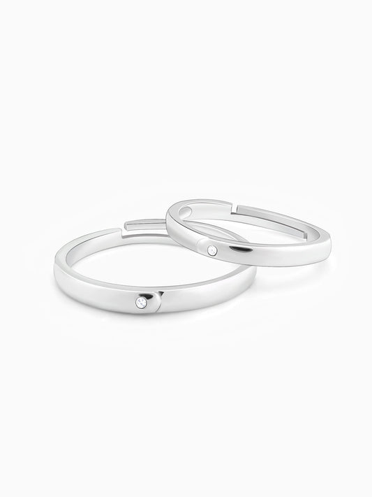 Silver Eternity Couple Band
