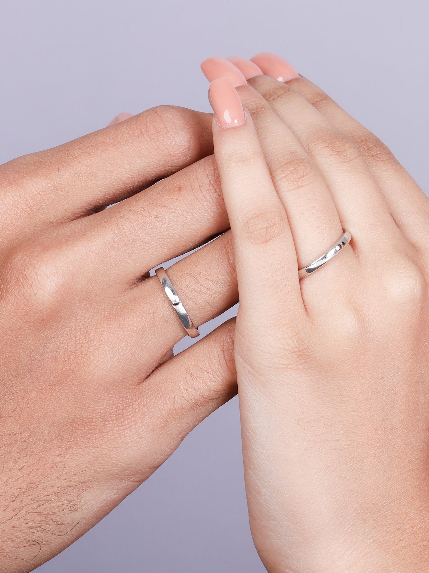 Silver Eternity Couple Band