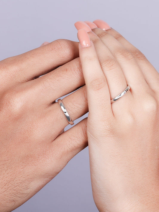 Silver Eternity Couple Band