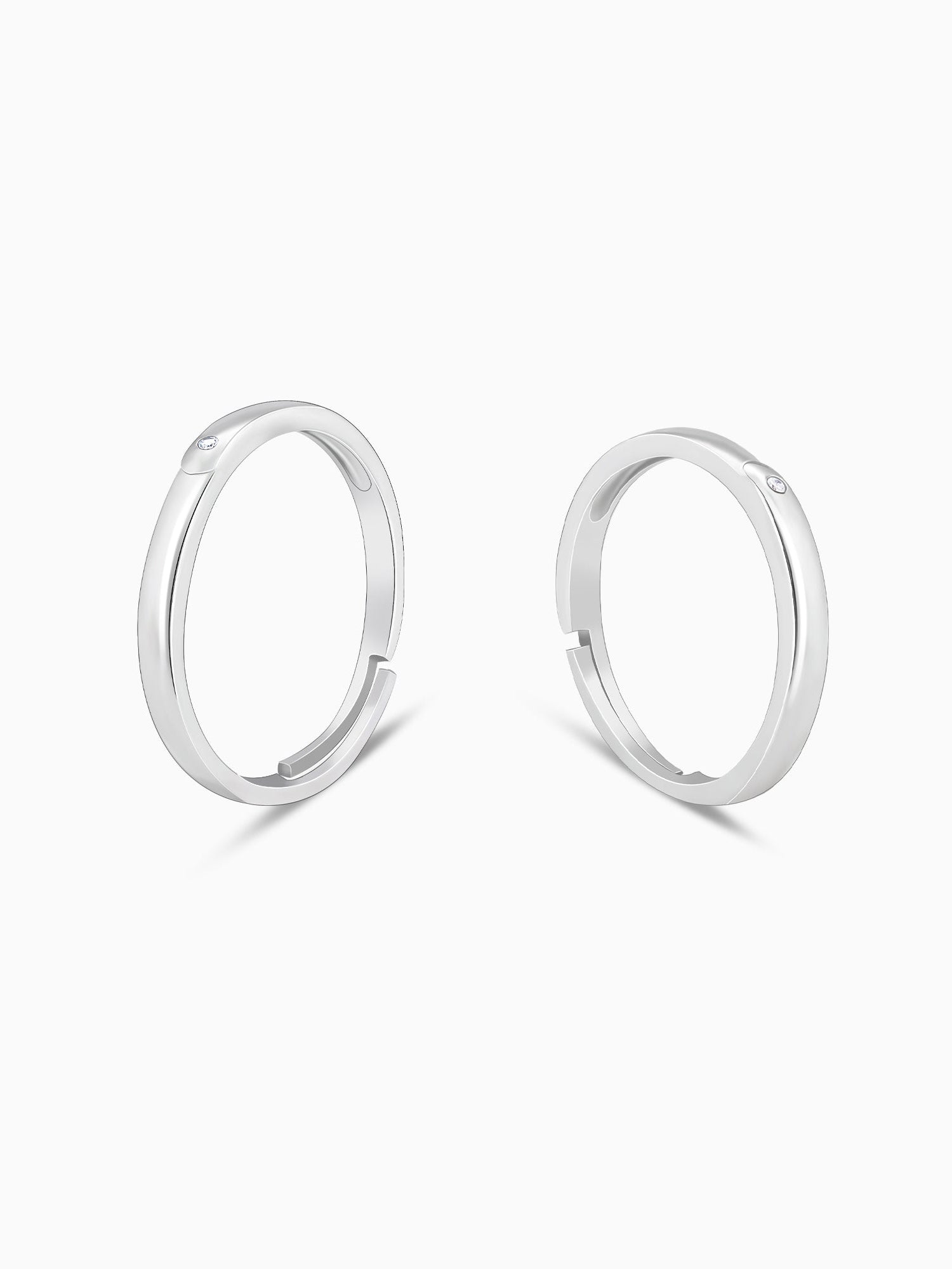 Silver Eternity Couple Band