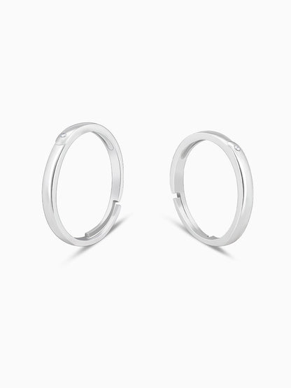 Silver Eternity Couple Band