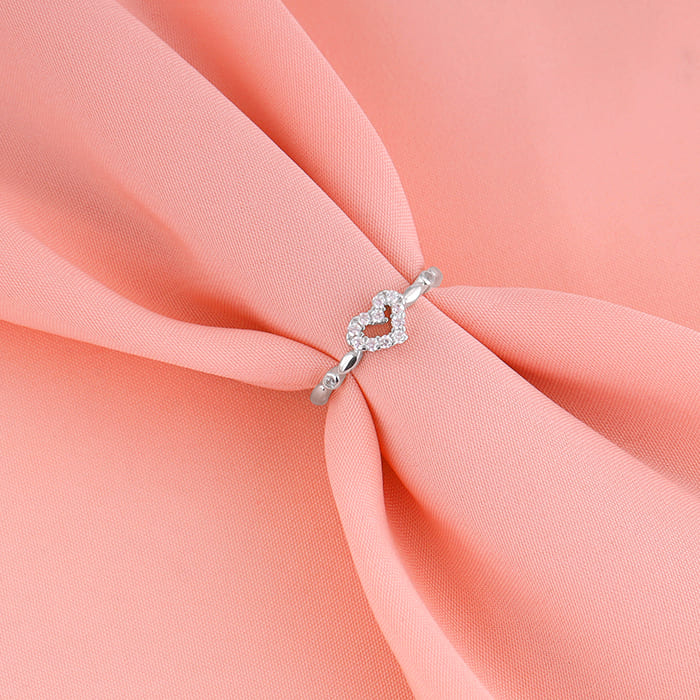 Silver Heart Entwined Ring