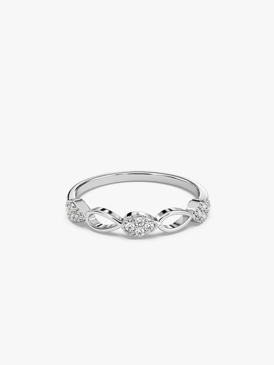 Silver Petal Garland Ring