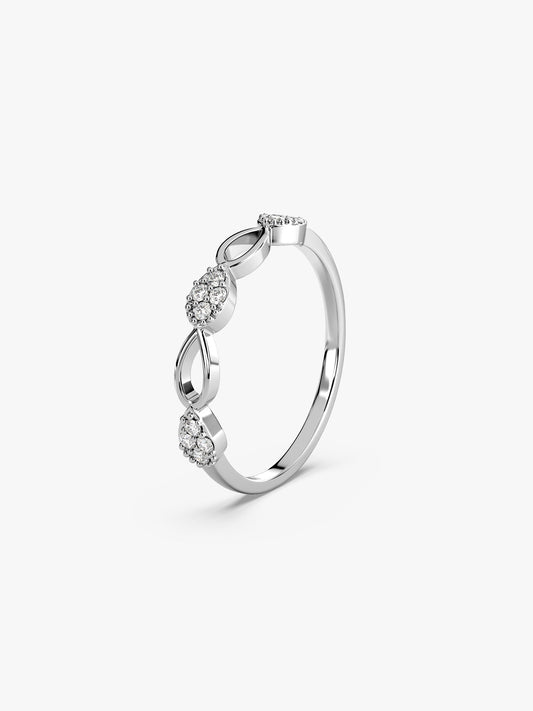 Silver Petal Garland Ring