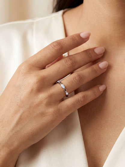 Silver Petal Garland Ring