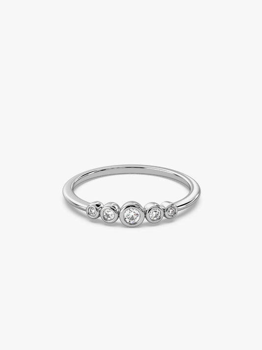 Silver Zircon Penta Glow Ring