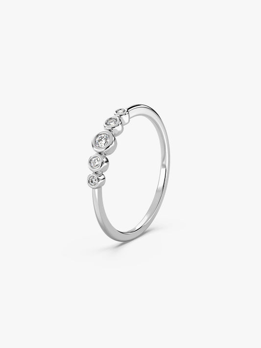 Silver Zircon Penta Glow Ring