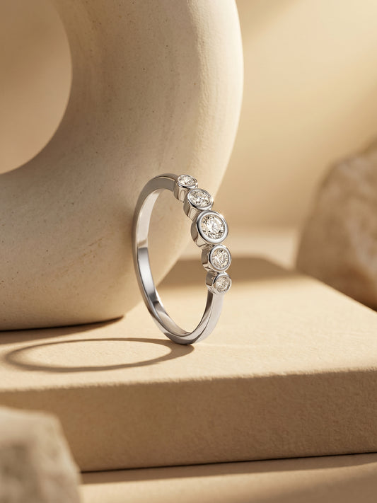 Silver Zircon Penta Glow Ring