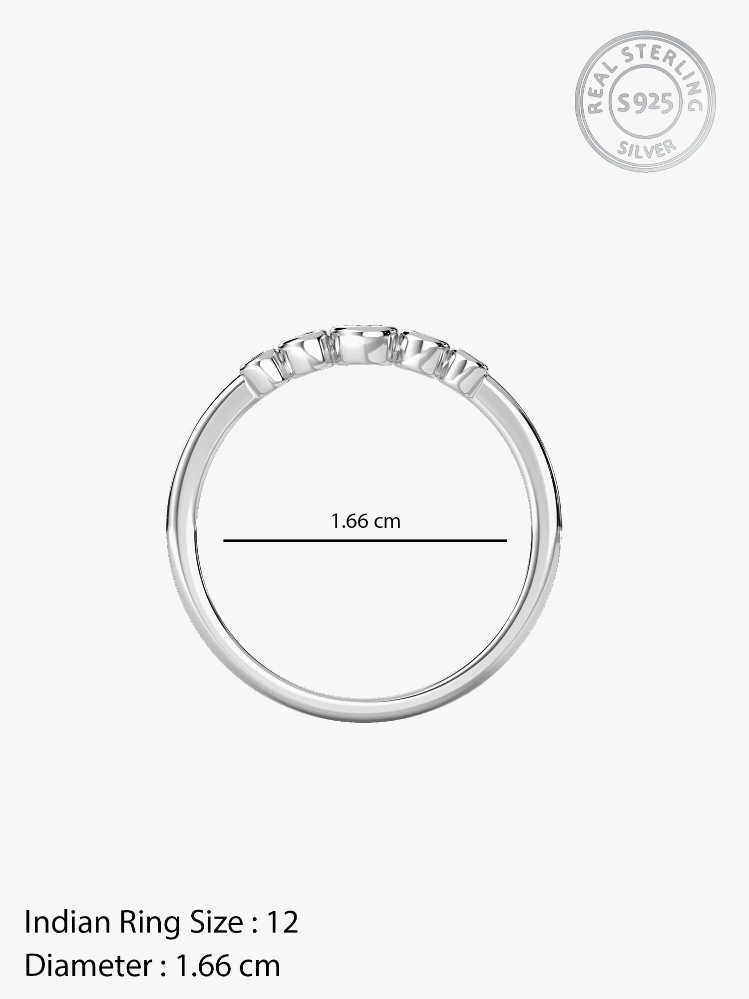 Silver Zircon Penta Glow Ring